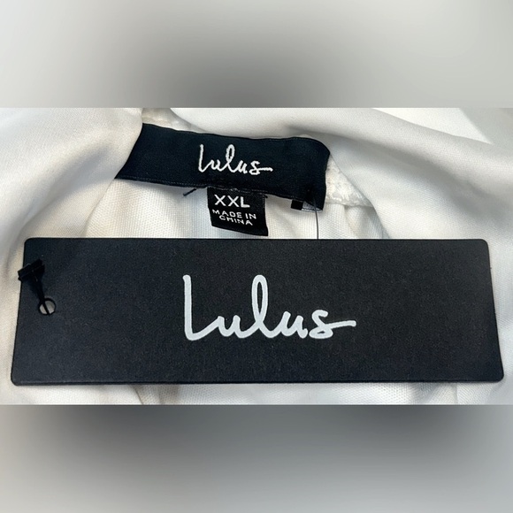 NWT Lulus Classic Elegance White Satin Sleeveless Mock Neck Mini Dress, Size XXL - Picture 11 of 15